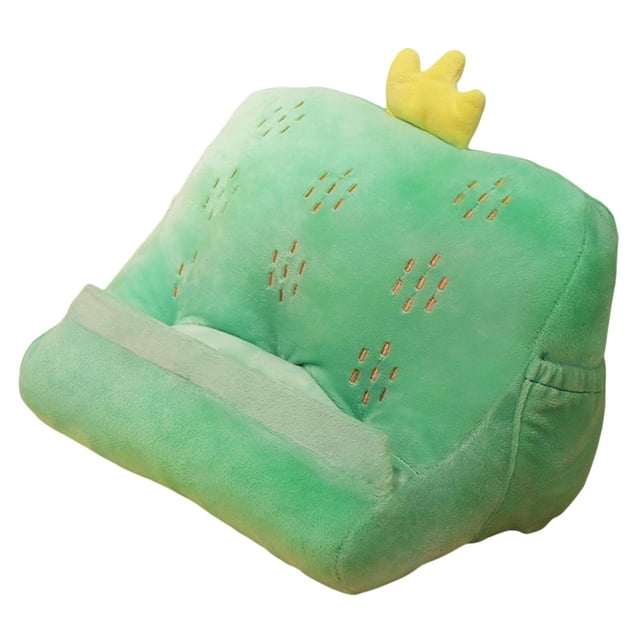 lionlar Cute Pillow Holder Tablet Stand with Elastic Pockets Desktop Holder Soft Cactus