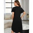 thumbnail image 3 of MecTo Short Sleeve Nightgown Sleepshirt V-Neck Nightshirts for Women, Ruffle Sleeves Women Nightwear Nightdress S-XL, 3 of 7