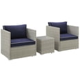 thumbnail image 2 of Modway Repose 3 Piece Outdoor Patio Sectional Set in Light Gray Navy, 2 of 6