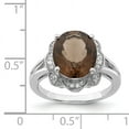 thumbnail image 2 of Primal Silver Sterling Silver Rhodium-plated Smoky Quartz and Diamond Ring, 2 of 4