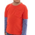 thumbnail image 3 of Wonder Nation Toddler Boys Pocket Striped Hangdown T-Shirt with Long Sleeves, Sizes 12M-5T, 3 of 3