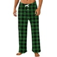 thumbnail image 2 of Men's Pajama Bottoms Plaid Pajamas Pants for Men Soft Long Lounge Woven Pj Sleep Pant with Pockets Dark Green XL, 2 of 5