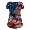 thumbnail image 4 of DDAPJ pyju Womens Plus Size Tunic Tops for Leggings 4th of July American Flag Print Casual Summer Blouses Loose Fit V Neck Button Up T-shirt Independence Day Patriotic Shirts Dark Blue XL, 4 of 6