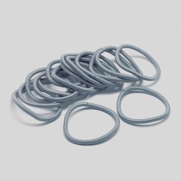 10PCS Nylon Hair Ties Elastic Hair Bands Dark Gray Ponytail Holders 44mm Inner Diameter 4mm Thick Soft No-Slip Accessories