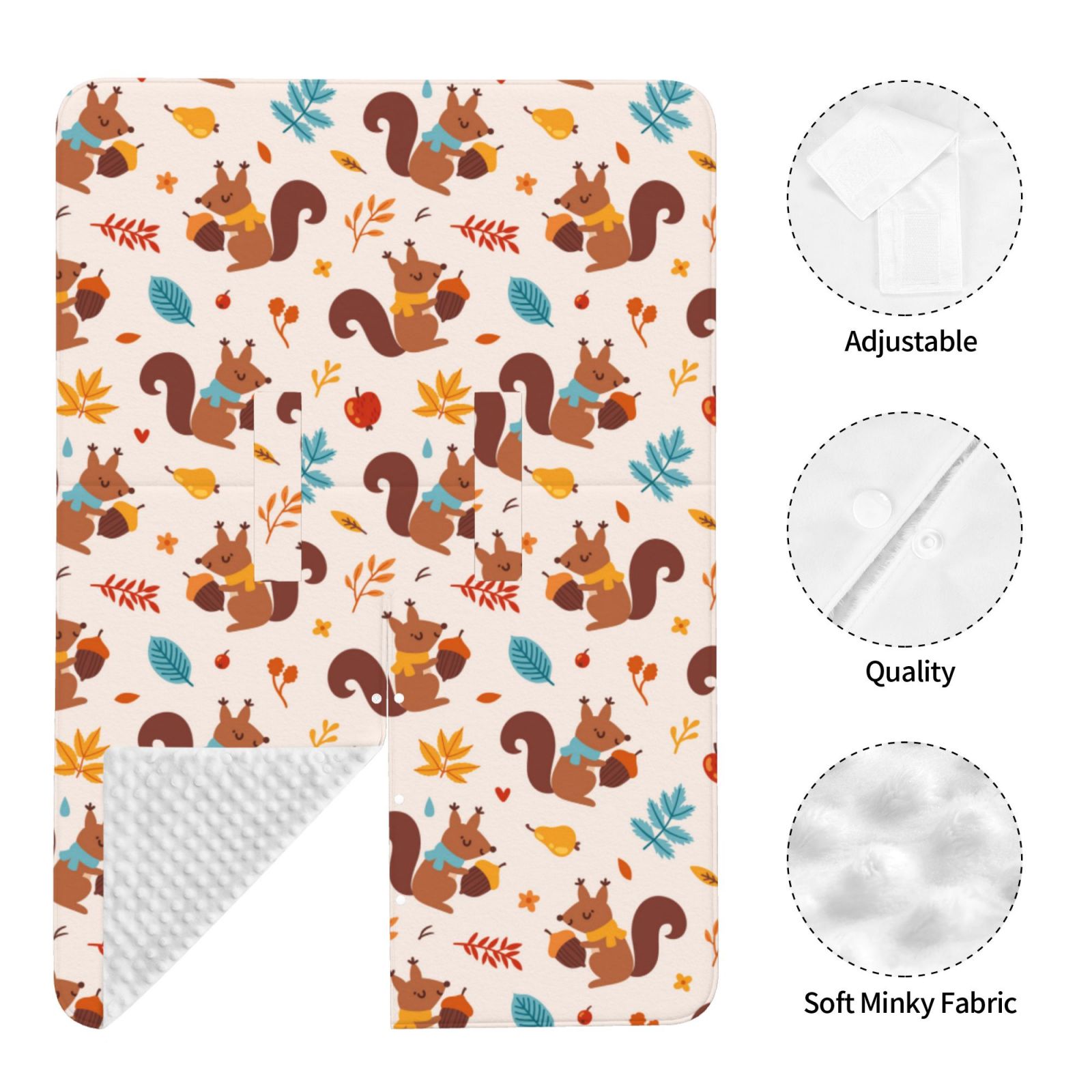 Naloa Forest Squirrel Nuts Baby Car Seat Cover, Breathable Baby Carrier Cover, Multiuse Baby Carrier Cover & Nursing Breastfeeding Cover