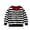 White, variant on Bobifish Toddler Black & White Striped Cardigan Red Collar Button Front Long Sleeve Sweater Casual Boys Girls Classic Knitted Outerwear