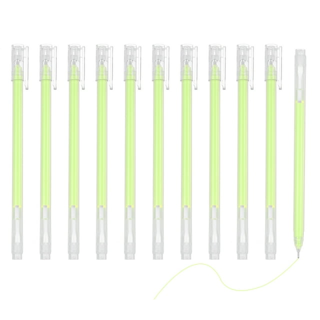 Uxcell 12 Pcs Colored Gel Pens, 0.5mm Fine Point Pastel Gel Pens High Light Ink for DIY Projects Painting Journaling Notebook Black Paper Drawing, 15cm Length Yellow Ink