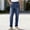 Dark Blue, variant on Women's Jeans High Rise Plus Size Fashion Solid Elastic Waist Pockets Length Pants False Jeans
