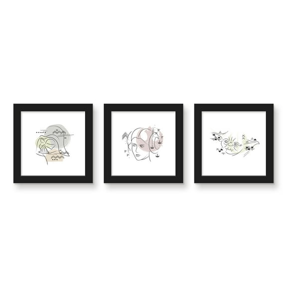 Gallery Pops Star Wars: Saga - Modern Art Wall Art Bundle (3-Pack), Black Framed Version, 12" x 12"