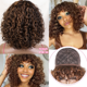 thumbnail image 1 of Short Curly Bob Human Hair Wigs With Bangs Full Machine Made Wigs Highlight Honey Blonde Colored Wigs For Women Cheap Remy Hair, 1 of 7