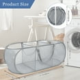 thumbnail image 7 of Toplive Pop Up Laundry Hamper Mesh Laundry Basket, Collapsible Popup Hamper Dirty Clothes Basket with 3 Compartments, Side Pocket, Carry Handles for Home, Dorm, Bathroom, Bedroom, Travel-Grey, 7 of 7