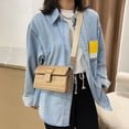 thumbnail image 2 of Bolso de hombro con correa ancha y estampado de celosía para Likrtyny mujer bandolera de cuero PU suave con solapa con broche cruzado cuadrado de viaje 2021, 2 of 8