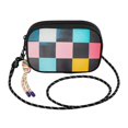 thumbnail image 2 of FORMRS Mini Crossbody Bag for Women Adjustable Rope Shoulder Casual Phone Purse, Pink Checkered Pattern, 2 of 7