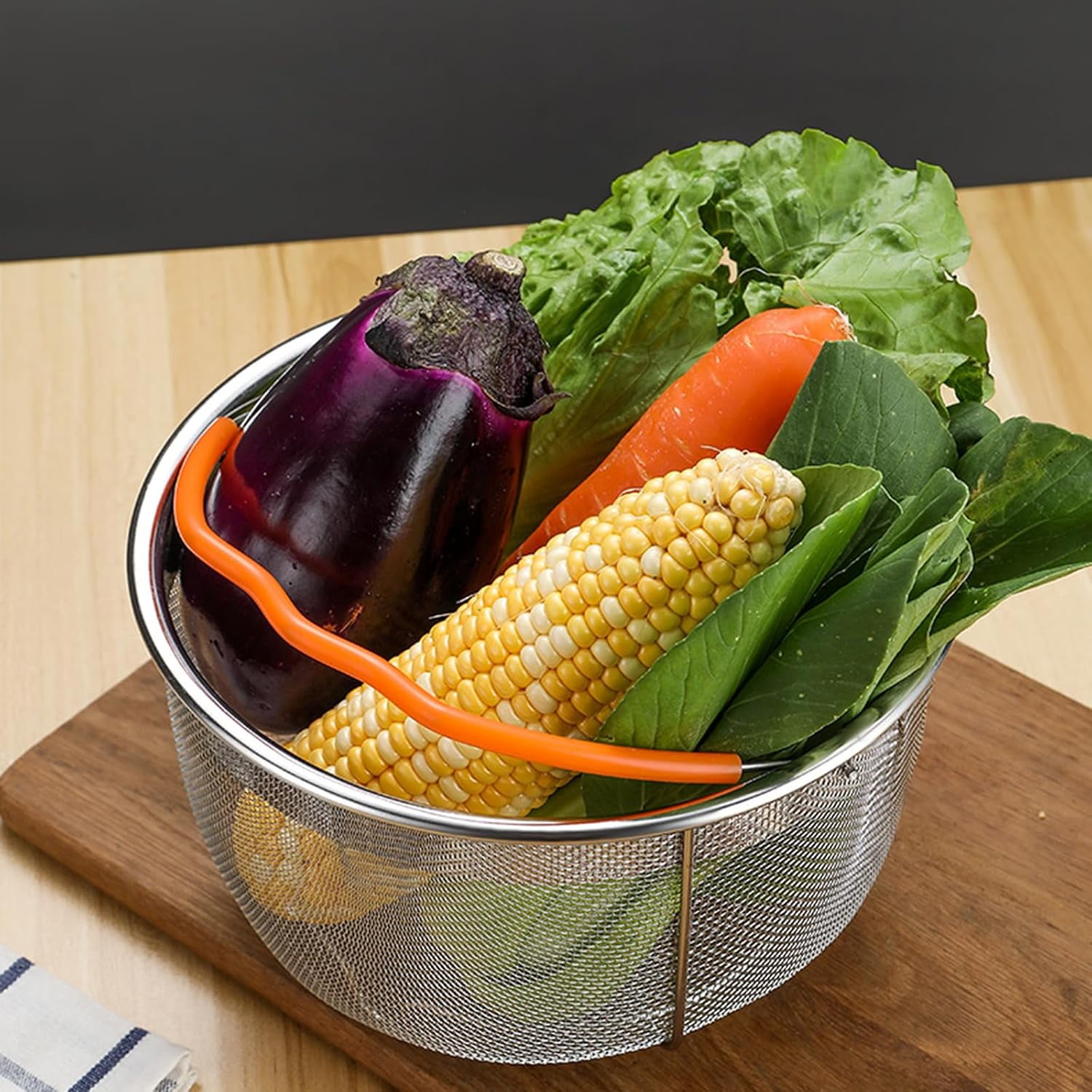 Steamer Basket for Instant Pot Accessories 6 & 8 Qt - Stainless Steel Mesh Strainer and Colander for Kitchen - Vegetable Steamer Insert with Handle for Cooking Broccoli, Eggs, Pasta - Silver