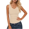 thumbnail image 2 of Karight Womens V Neck Ribbed Tank Top Sleeveless Slim Fit Basic Cami Top Stretchy Casual Layering Top, 2 of 6