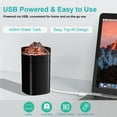 thumbnail image 4 of Portable Mini Humidifier, 400ml Small Humidifier with 2 Modes Large Spray, USB Personal Desktop Humidifiers for Home Bedroom Office Travel with 7 Color LED Light, Auto-Off, Bass Work(Black-Crackle), 4 of 5
