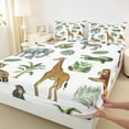 thumbnail image 3 of Castle Fairy Children Tiger Giraffe Zebra 4pcs Bed Sheets,Jungle Wildlife King Sheets,Botanical Plants Super Cozy Sheet Set,Breathable Home Decor, 3 of 7