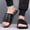 black, variant on Double-Layer Spliced Single Band Slides Neat Edge Stitching Rugged Anti-Slip Outsole Driving Footwear