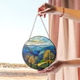 thumbnail image 2 of Scenic Stained Glass Landscape Panel with Vibrant Trees and Rolling Hills – Ideal Nature-Inspired Home Decor, 2 of 3