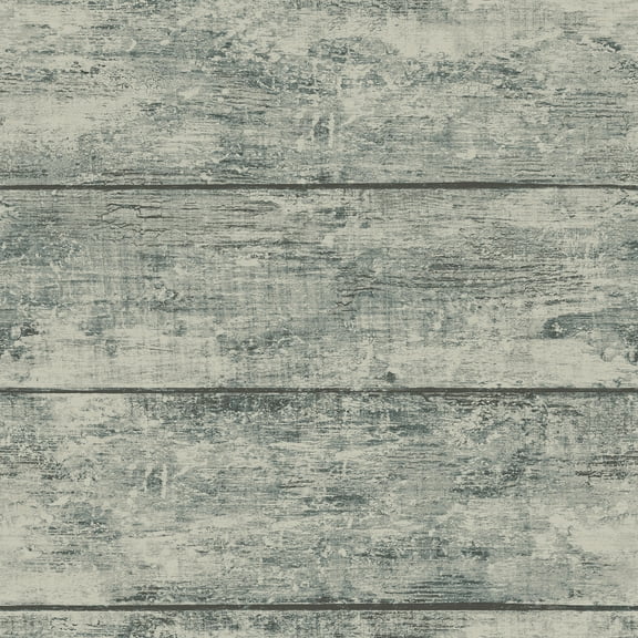 Chesapeake Cabin Teal Wood Planks Wallpaper