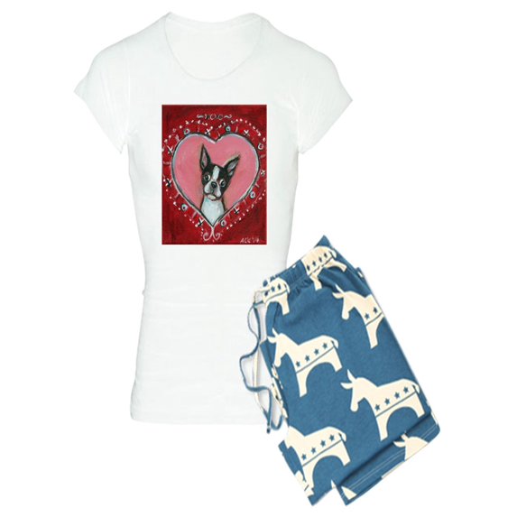 CafePress - Boston Terrier Valentine Xoxo Pajamas - Women's Light Pajamas