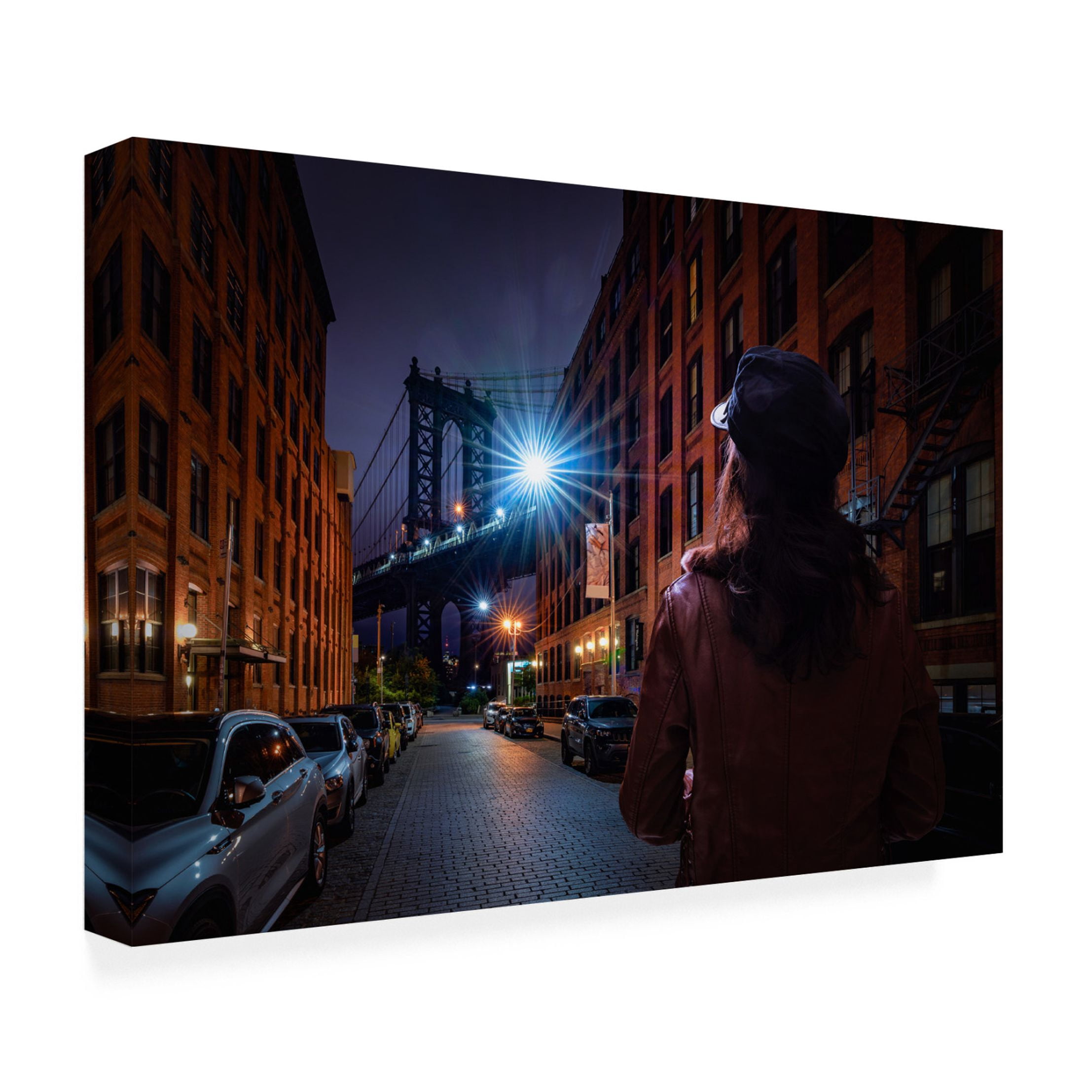Canvas Wall Art - Patrick Foto 'Manhattan Bridge' Wall Art for Living Room, Bedroom, or Office Décor by Trademark Fine Art - 24 x 16 Inches
