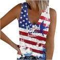 thumbnail image 2 of BLTIBY Womens Blouse Summer Sleeveless V Neck Independence Day Printed Vest Shirts Loose Novelty T-Shirts Fashion Pullover Tops Multicolor 7 XL, 2 of 4