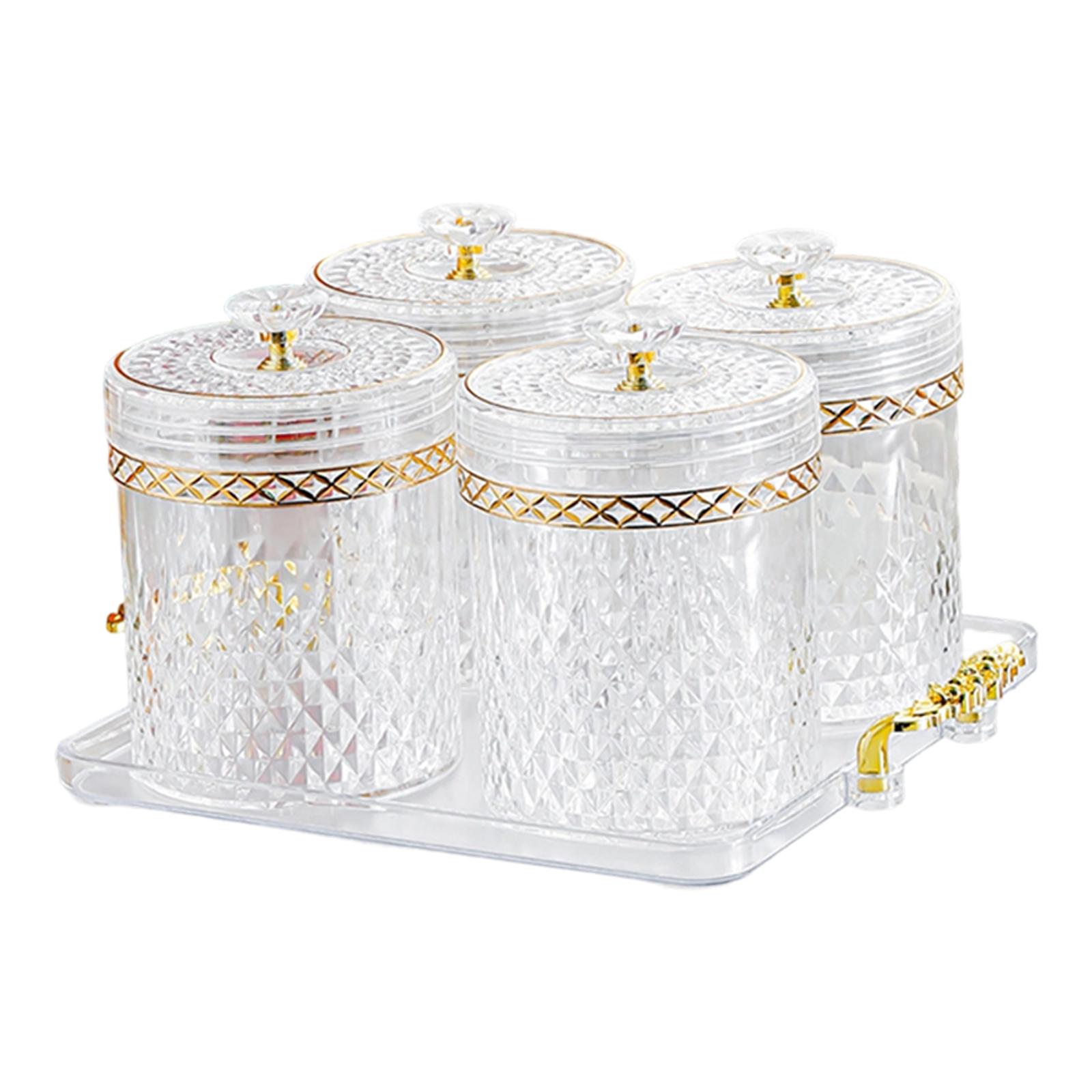 kowaku Food Storage Container Set Airtight Jar with Lid Compact Divided Compartments Sturdy Versatile Spice And Storage Suitable for Home Use Entertaini Clear