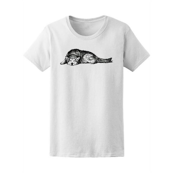Lying Husky Sketch Tee Women's -Image by Shutterstock
