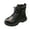 Black, variant on Toddler Girls Ankle Combat Boots Platform Round Toe Fall Booties Kids Comfortable Non Slip Lace Up Mid Calf Boots Black Size 10 Little Child