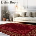 thumbnail image 2 of ODIKA 4'x6' Machine Washable Non-Slip Area Rug, Classical Jacobean Botanical Vine Flourish Timeless Artisan High Traffic Rug with Pad, Red, 541258, 2 of 8