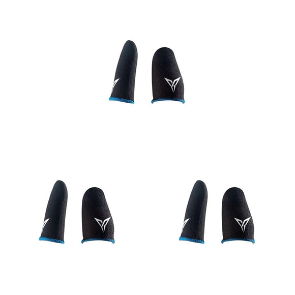 crativent 2Pcs Fingertip Gloves Non-slide Touch Sensitive Thumbs Sleeves Breathable Phone Supplies Ergonomics Finger Cover Gaming Blue 3Set