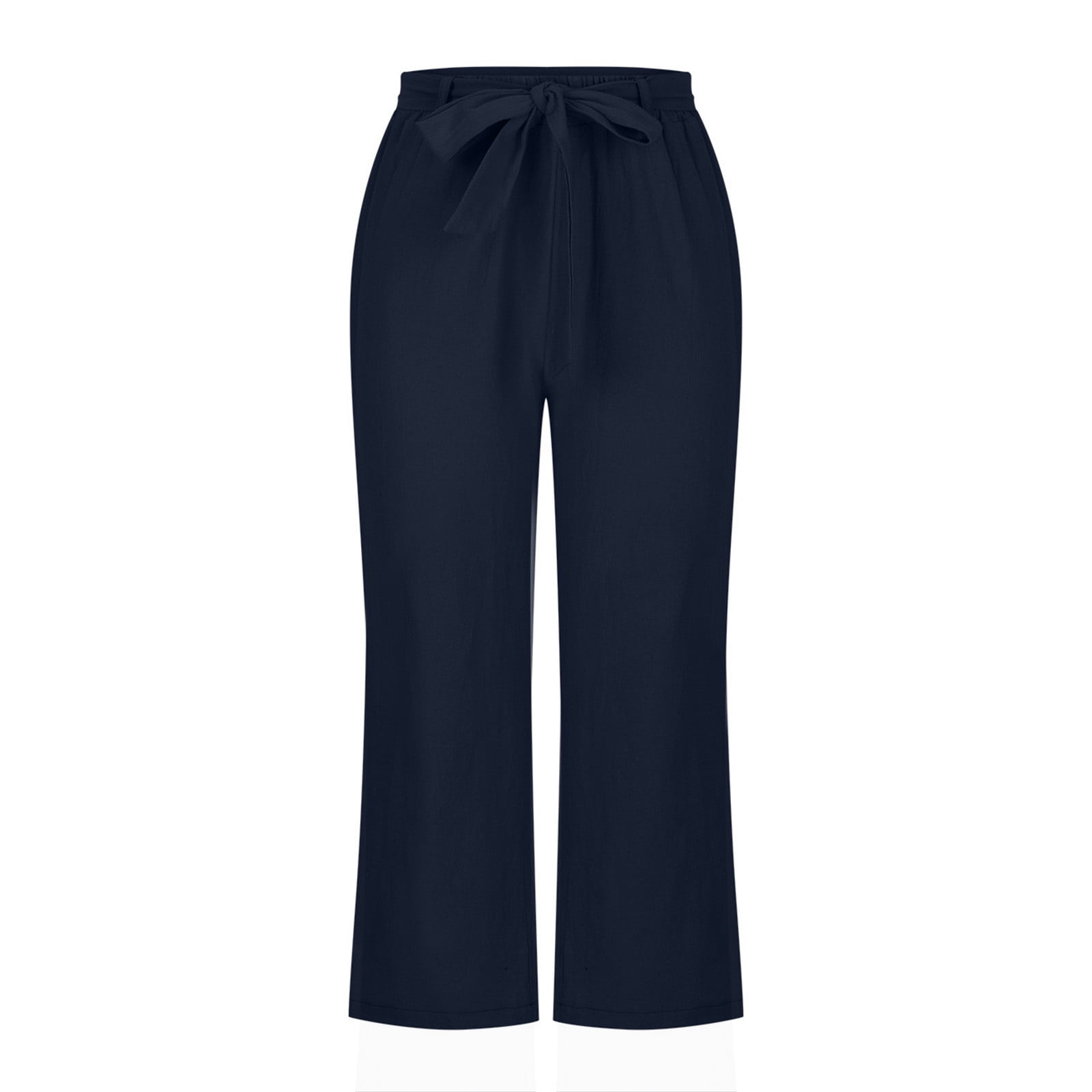 COMFORT LINEN PANTS 2025 - NAVY. サイズM Lolmot Cotton Linen Pants for Women Plus Size Wide Leg
