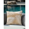 thumbnail image 3 of Outdoor Pillows Waterproof, Brown Palm Leaf Throw Pillows with Inserts Included, Summer Coastal Botanical Tropical Indoor Outdoor Decorative Lumbar Pillow for Bed/Couch/Patio 16"x16", 1Pcs, 3 of 8