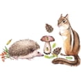 thumbnail image 1 of Cartoon Squirrel Encounters Harvesting Small Hedgehog Childrens Room Home Wall Decoration Stickers, 1 of 6