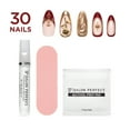 thumbnail image 5 of Salon Perfect Artificial Fake Press On Nails, 417 Charmed, Gold Rose, Medium Almond, File, Glue, and Prep Pad Included, 30 Nails, 5 of 7