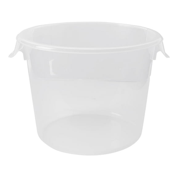 Rubbermaid Commercial Round Storage Containers, 6 qt, 10dia x 7 5/8h, Clear