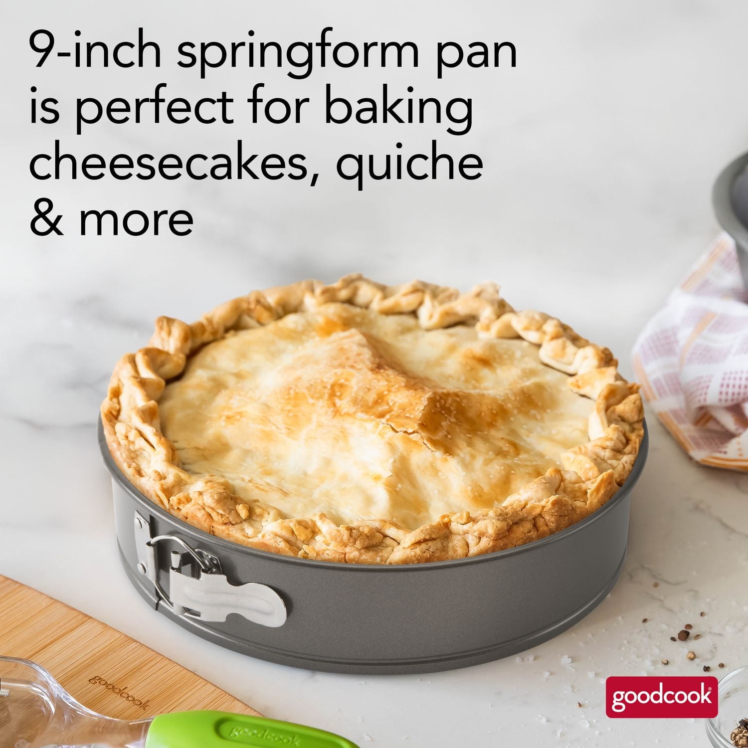 GoodCook Everyday Nonstick Steel Springform Pan, 9 inch Gray, Goodcook Everyday 9" Springfoam Pan