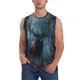 thumbnail image 1 of Fotbe Mystical Forest Elk Men's Camiseta sin Mangas Estampada para Hombres, Playera Casual para Gimnasio, Entrenamiento, Playa-Large, 1 of 7