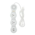 thumbnail image 2 of Esquirla Bande Plate de Chargeur Déformable avec Ports et 3/4/5 Prises Multiples, avec Rallonge de 5 Pi - Blanc 3 Prises, 2 of 6