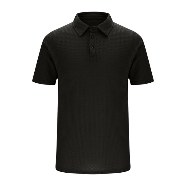 Hombres Moda Casual Manga Corta Suéter Sólido Cuello Turndown Blusa Tanque Deportivo