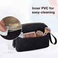 thumbnail image 4 of Bolsa de cosméticos, elegante y espaciosa bolsa de maquillaje, bolsa de viaje con cremallera, bolsa de aseo resistente al agua, organizador de accesorios de maquillaje, negro, 4 of 5