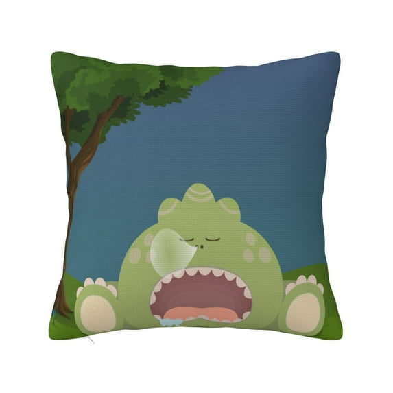 ZICANCN Decorative Throw Pillow Covers , Calm Cute Dinosaur Couch Sofa Decorative Knit Pillow Covers for Living Room Farmhouse 22"x22"