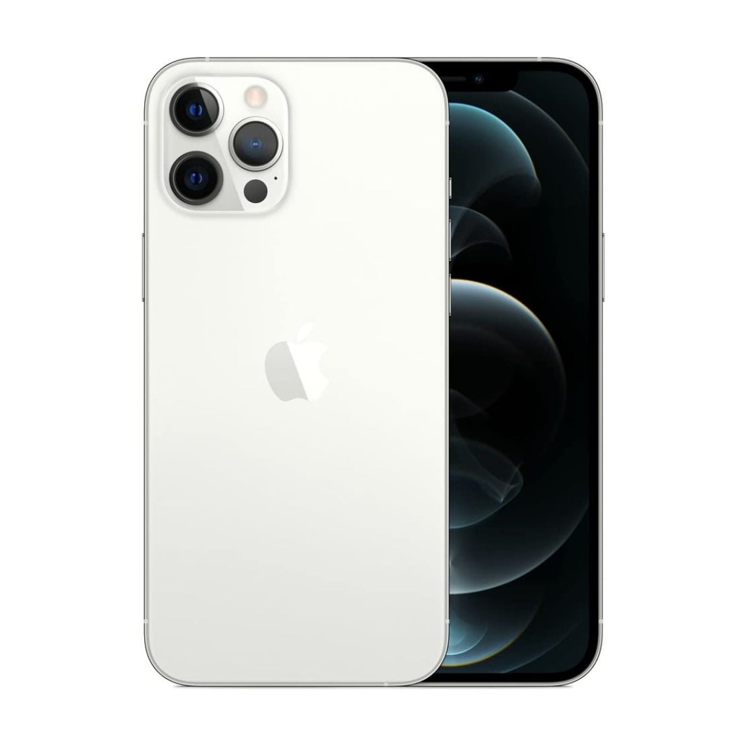 Restored Apple iPhone 12 Pro (Unlocked) 128GB Silver (A2341) Bundle with Pre-Installed Tempered Glass (Refurbished)