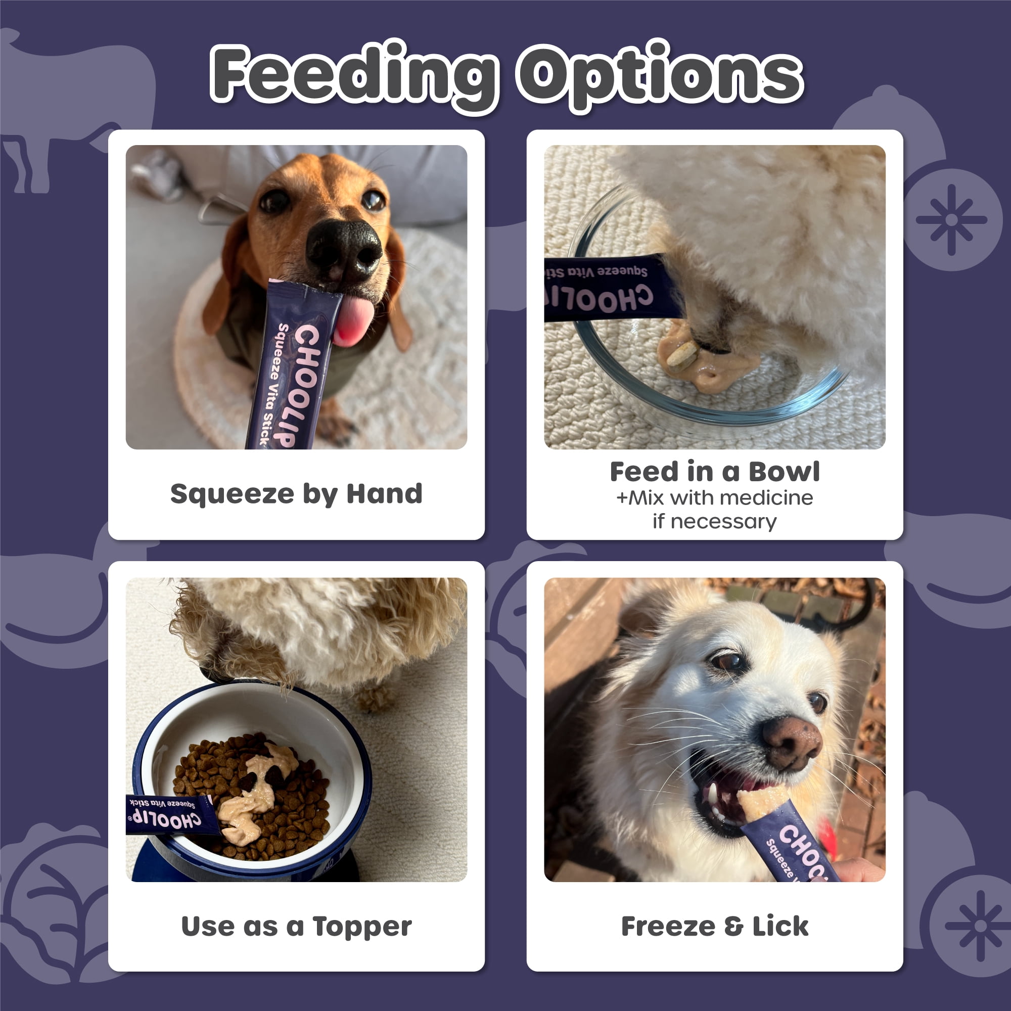 Choolip Vita Stick Brain Support Lickable Treats for Cats & Dogs, 25.9 oz (7 Pouches, 49ct)