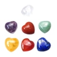 thumbnail image 1 of 7 piedras de cristal de chakra de colores con forma de corazón para Reiki, 1 of 7