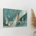 thumbnail image 5 of AVOI Abstract Wall Art Aqua Blue Feather Butterfly Pictures Wall Decor Master Over Above Bed Canvas Prints Horizontal Artwork Painting Home Office Decorations For Bedroom Frame: 12x16in, 5 of 6