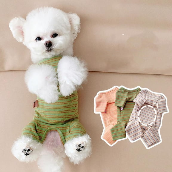 Soft Cotton Dog Fashion Pajamas Pet Sleepwear Cozy Loungewear Jumpsuit for Small to Medium Breeds Indoor Comfort and Hair Shedding Control Green L