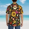thumbnail image 6 of Easygdp Sunflowers Mushrooms Men's Hawaiian Shirts Print Lapel Short Sleeve for Beach, vacation, party, casual occasions - XX-Large, 6 of 9