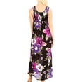 thumbnail image 2 of Sakkas Iyabo Women's Sleeveless Casual Summer Floral Print Dress Maxi Long Stretch - B-Purple - One Size, 2 of 5